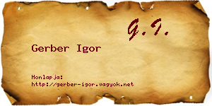 Gerber Igor névjegykártya
